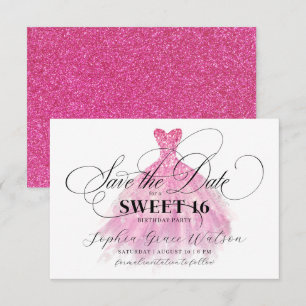 Save The Date Fuschia Parties scintillant Élégante robe sucré 16