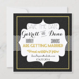 Save The Date Gatsby Gold Mariage Suite fête de mariage