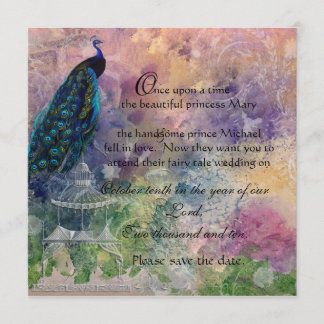 Save The Date Gazebo romantique Peacock et aquarelle