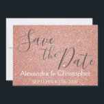 Save the Date Geburtstag Rose Gold Pink Glitzer<br><div class="desc">Save the Date Geburtstagsparty Imitate Sparkle und Glitzer Rose Gold Blush Pink Einladung,  die perfekt für eine Rose Gold oder Blush Pink Geburtstagsparty,  Baby Dusche oder Hochzeit.</div>