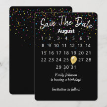 Save the Date Geburtstagsparty-Kalender