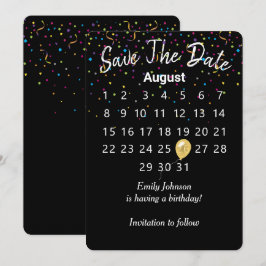 Save the Date Geburtstagsparty-Kalender Einladung