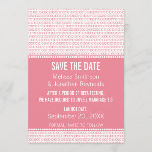 Save The Date Geek Chic Binary Enregistrer la date Invitation, r