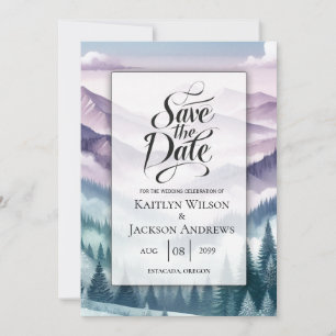 Save The Date Gelée de Lavande dans le Mariage de Brume Alpine