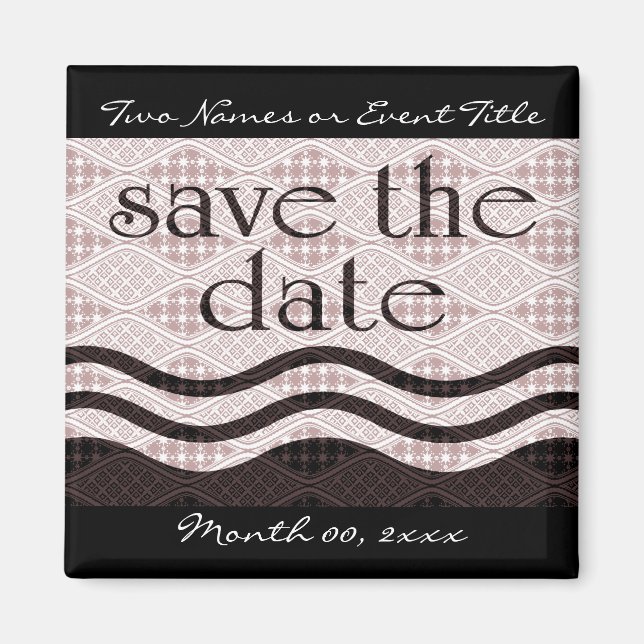 Save the Date: gemusterte Wellen: Magnet (Vorne)