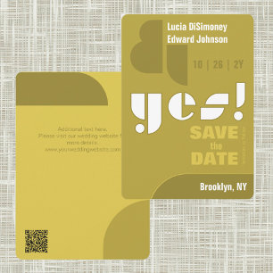 Save The Date Géométrique moderne oui ! Écran Enregistrer La Car