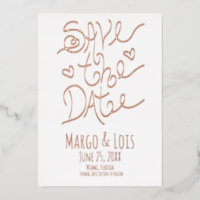 Save the Date gepresste Ribbon-Schrift