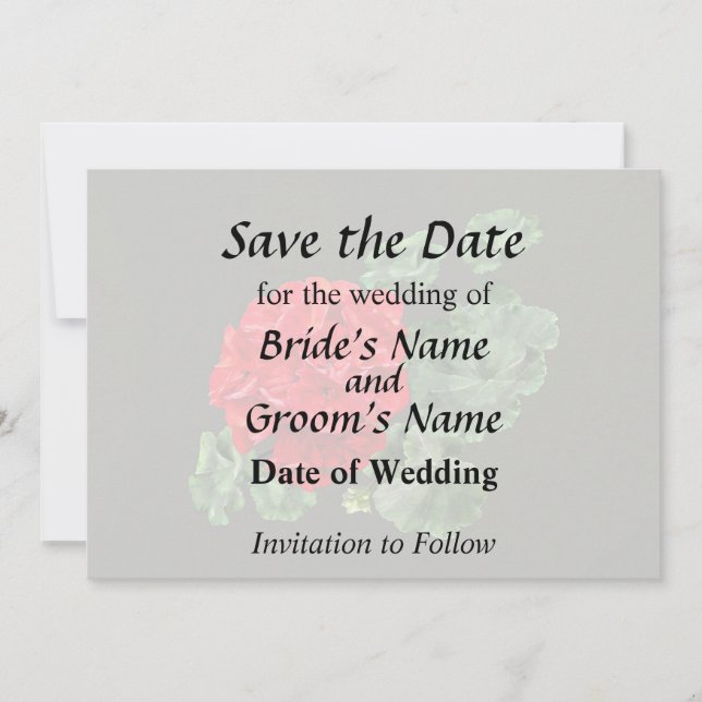 Save The Date Géranium Rouge Clair (Devant)