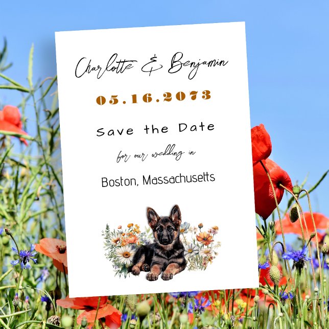 Save the Date German Shepherd Dog Wedding (Von Creator hochgeladen)
