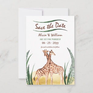 Save The Date Giraffe Couple Enregistrer la date Annonce