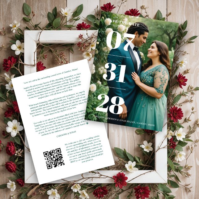 Save The Date Glamorous Simple Enchanting & Delicate Minimalist  (Glamorous Simple Enchanting & Delicate Minimalist Photo Wedding Save the Dates Cards.)