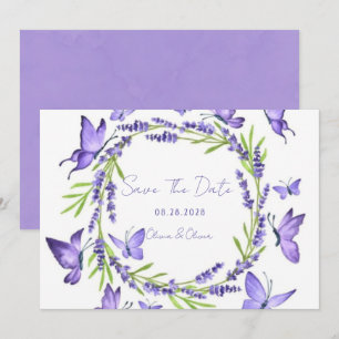 Save The Date Glycine Lavande & Papillons Étape importante