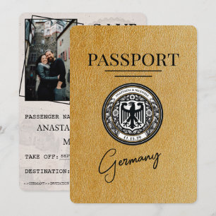 Save The Date Gold Allemagne Passeport Enregistrer La Date