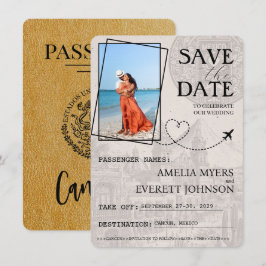 Save The Date Gold Cancun Passport Enregistrer La Date