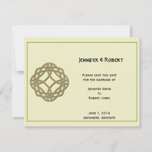 Save The Date Gold Celtic Eternity Knot Enregistrer la date
