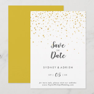 Save The Date Gold Confetti Mariage Enregistrer La Date