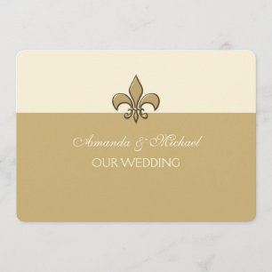 Save The Date Gold Elegance Fleur de Lis Enregistrer la date