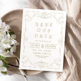 Save The Date Gold Elegant classique moderne mariage enregistrer