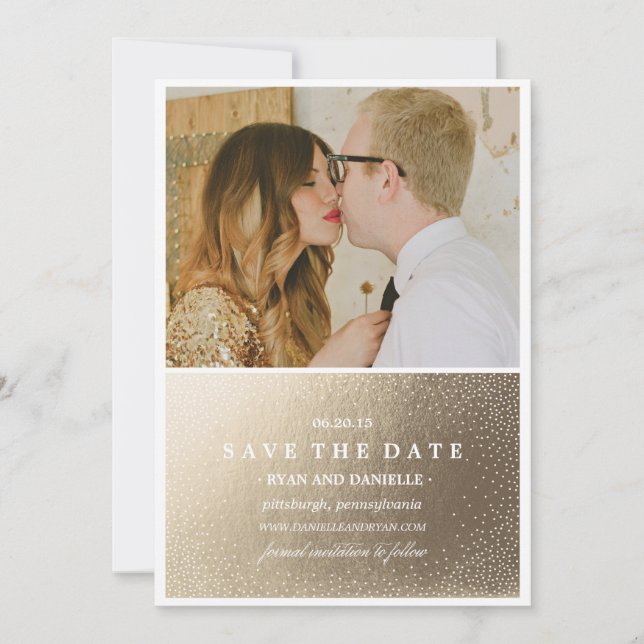 Save The Date GOLD FOIL ENREGISTRER LA DATE Enregistrer la date  (Devant)