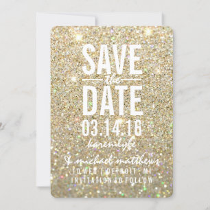 Save the Date   Gold Glitter Fab