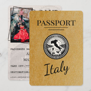 Save The Date Gold Italie Passeport
