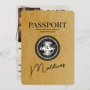 Save The Date Gold Maldives Passport Enregistrer La Date