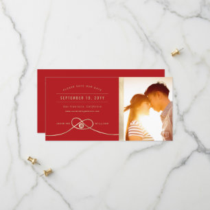 Save The Date Gold noeud double bonheur Mariage chinois Photo