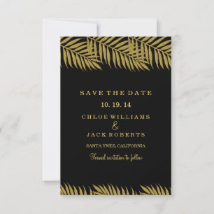 Save The Date Gold Palm Tree Mariage Tropical Enregistrer La Dat