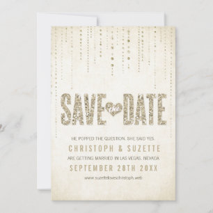 Save The Date Gold Parties scintillant Look Enregistrer La Date 