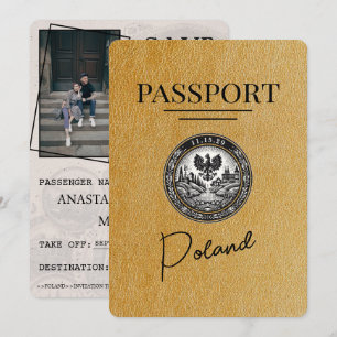 Save The Date Gold Pologne Passeport Enregistrer La Date