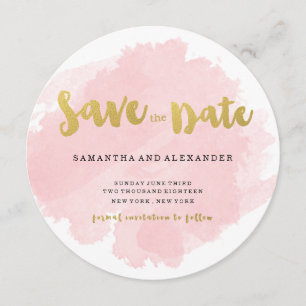 Save the Date Gold und Blush Circle