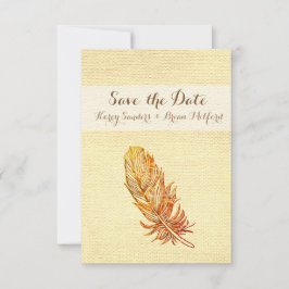 Save the Date Golden Feather