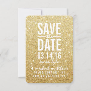 Save the Date   goldener Glitzer Fab II