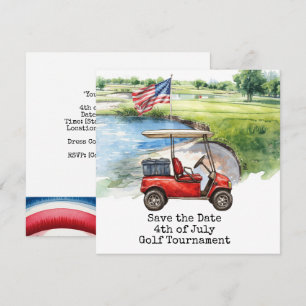 Save The Date Golf 4 juillet Jour de l'Indépendance pour golfeur