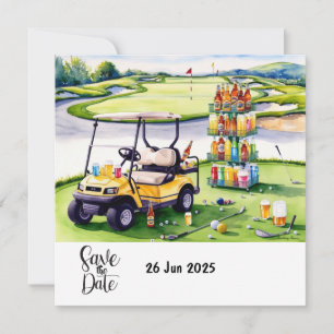 Save The Date Golf Anniversaire Décor de fête sur le parcours