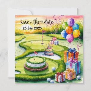 Save The Date Golf Anniversaire Décor de fête sur le parcours