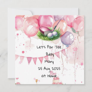 Save The Date Golf Anniversaire rose thème pour Lady Golfer