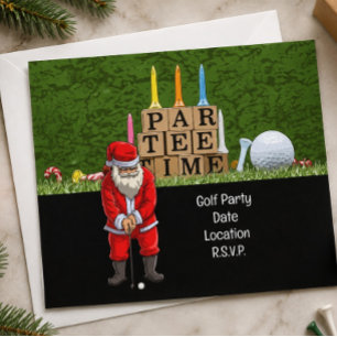 Save The Date Golf Par fête partie Santa Claus Noël Squad