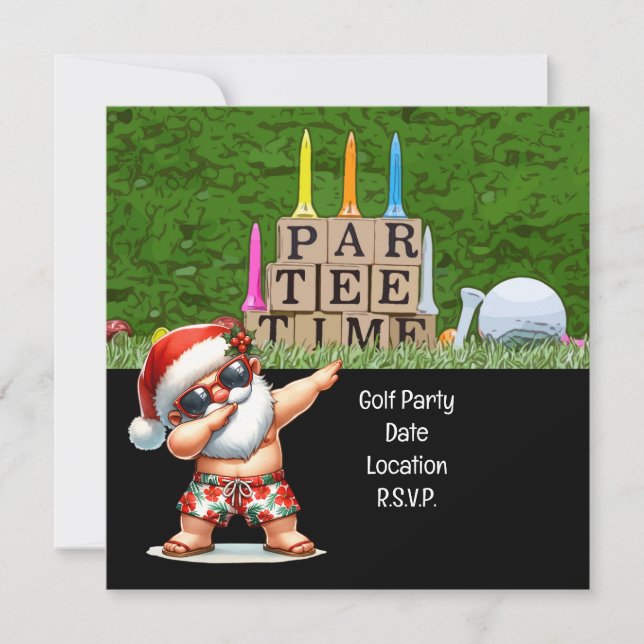 Save The Date Golf Par tee party Noël du Père Noël Juillet (Devant)