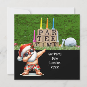 Save The Date Golf Par tee party Noël du Père Noël Juillet