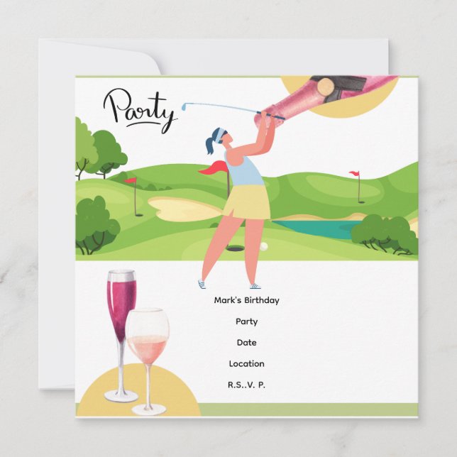 Save The Date Golfer Partons Tee pour la fête (Devant)