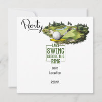 Golfeur dernier swing avant l'enterrement de vie d