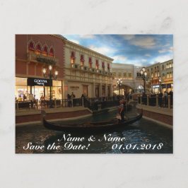 Save the Date Gondola Ride, die Venezianische Post Ankündigungspostkarte