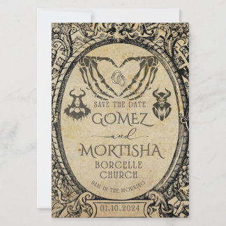 Save the Date | Goth | Dunkle akademische Einladung