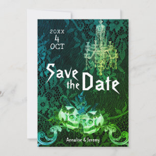 Save The Date Goth Halloween Mariage crânes