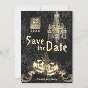 Save The Date Goth Octobre Squelette Halloween Mariage