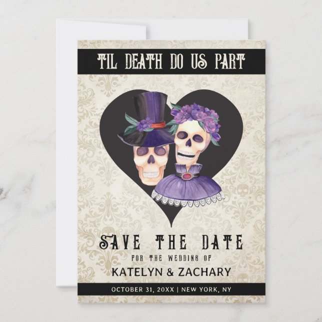 Save The Date Goth Til Death Part Skeleton (Devant)