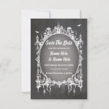Save the Date Gothic Frame Halloween Rustikkarte