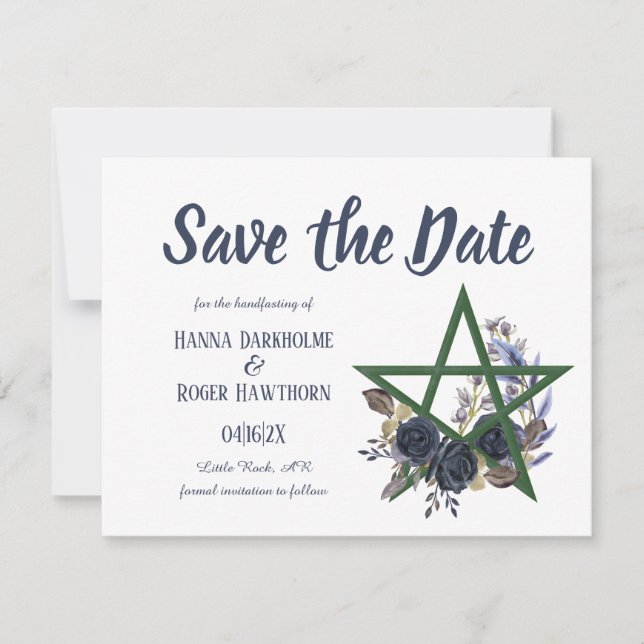 Save The Date Gothique Enregistrer la date | Wiccan Floral Handf (Devant)