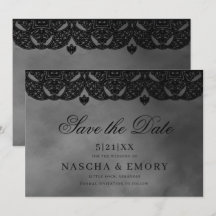 Gothique Médiéval Élégant Mariage de dentelle noir